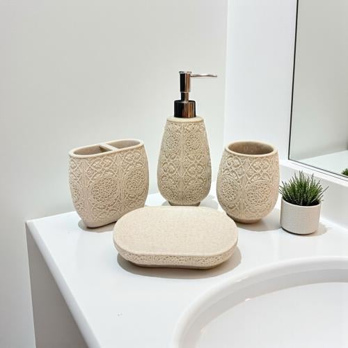 طقم علبة صابون سيراميك 4 حبه