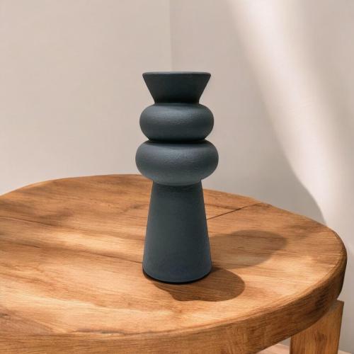 فازة سيراميك أسود مقاس 18 * 42 سم