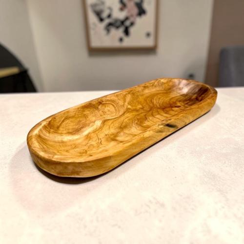 صحن خشب بيضاوي