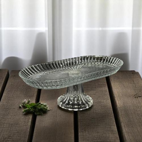 صحن زجاج بيضاوي مقاس 28 * 14 سم