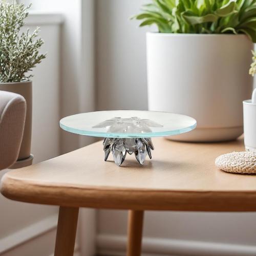 صحن زجاج بقاعدة مقاس 20 سم