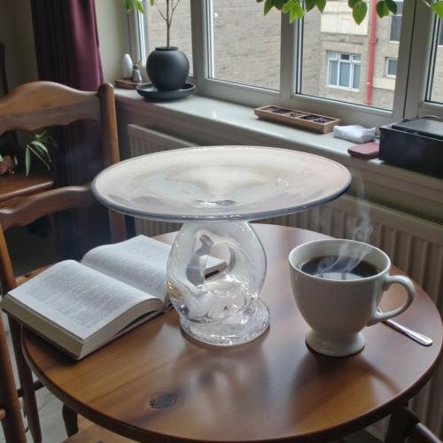 صحن زجاج بقاعدة