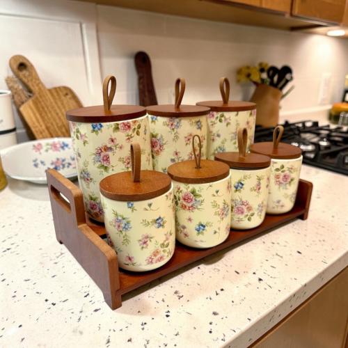 طقم بهارات سيراميك 7 قطعة