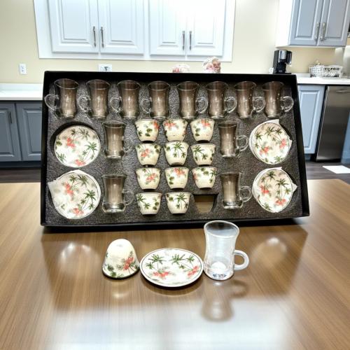 طقم بيالة مع فنجان 36 قطعة