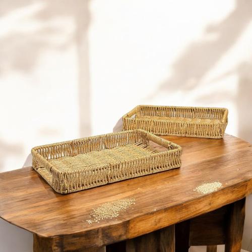 صحن خسف بني مستطيل بالحبة مقاس 34 * 25 سم