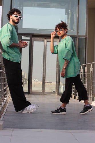 تيشرت اوفر سايز اخضرفاتح