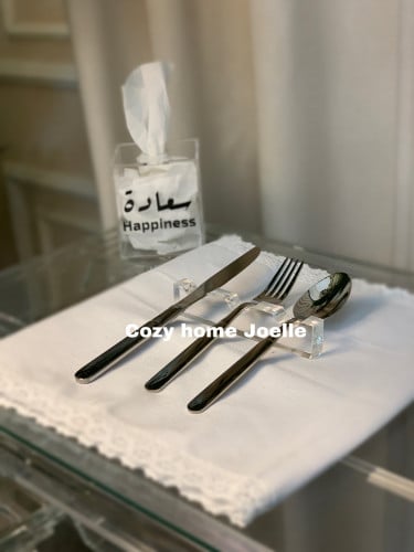 حامل ملعقة 3 فتحات ، للملعقه و شوكة والسكين ، اكري...