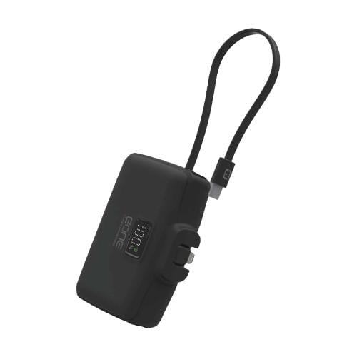 بوربانك بحجم صغير جداً بسعة 10000mAh مع أسلاك مدمج...