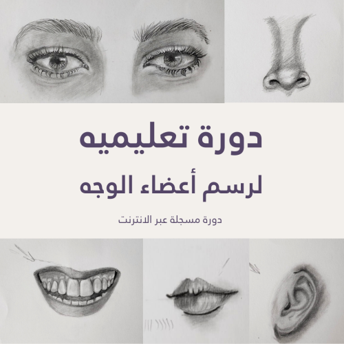 دورة تعليميه لرسم أعضاء الوجه