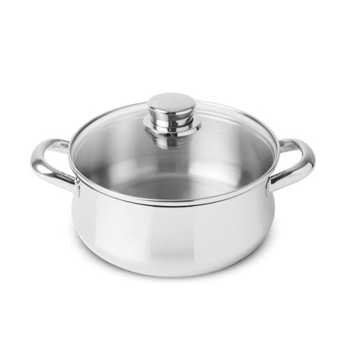 قدر الاستينلس ستيل Classic المنخفض بغطاء زجاج من سيلامبوس