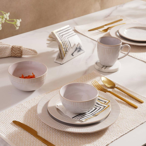 طقم سفرة من الخزف الطبيعي (20 قطعة)