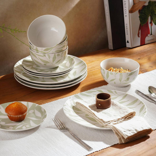 طقم سفرة بنقوش عصرية (12 قطعة)