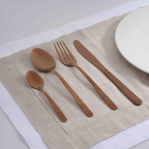 طقم أدوات الطعام النحاسي 16 قطعة