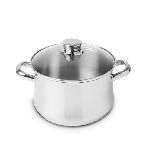 قدر الاستينلس ستيل Classic بغطاء زجاج من سيلامبوس