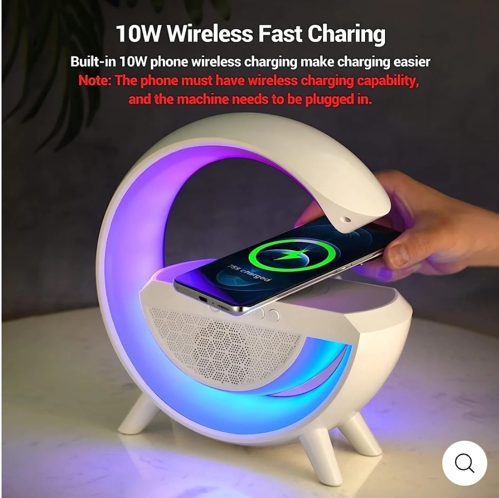 Smart Light Wireless Fast Charger Bluetooth Speaker for iPhone