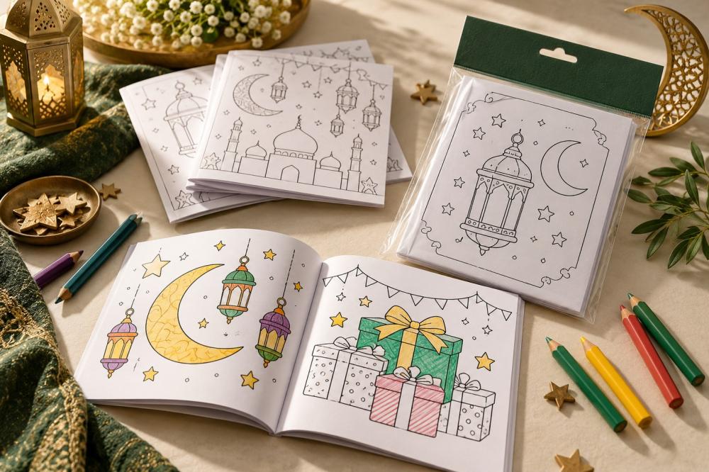 دفاتر تلوين العيد للأطفال: تجهيز توزيعات تجمع الهدية والنشاط