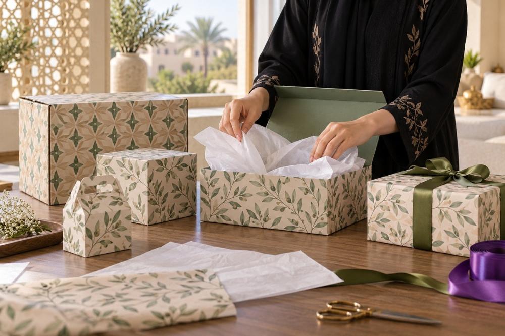 طباعة بوكسات بالشعار وعلب هدايا مطبوعة