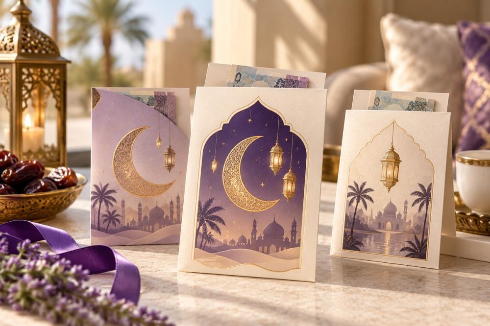 كروت عيديات مطبوعة بتصاميم رمضانية وعيدية