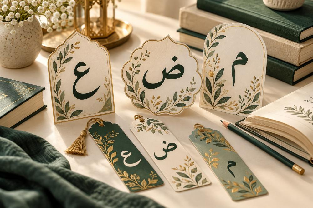 بطاقة يوم اللغة العربية بقص حسب التصميم من ENJOY STORE