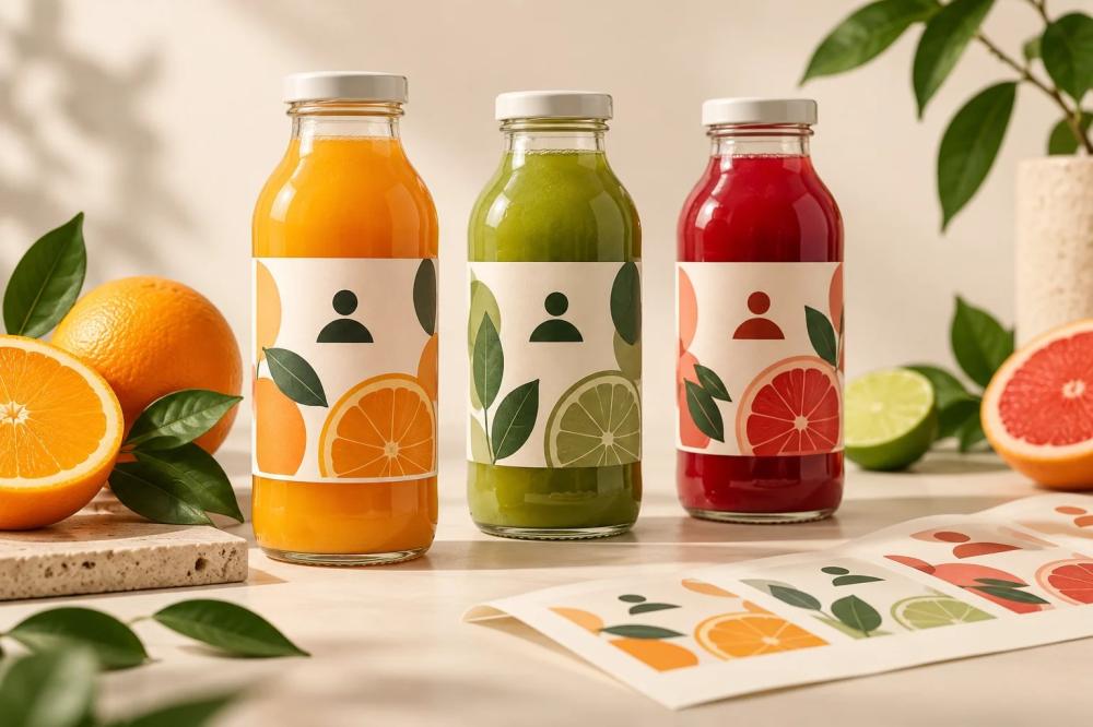 استيكر عبوات عصائر مطبوع ومخصص من ENJOY STORE
