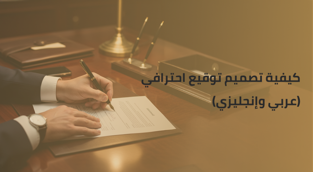 كيفية تصميم توقيع احترافي (عربي وإنجليزي)
