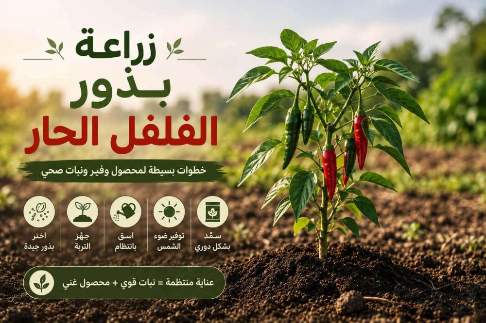 كيفية زراعة بذور الفلفل الحار بنجاح | دليل الزراعة والعناية 2026