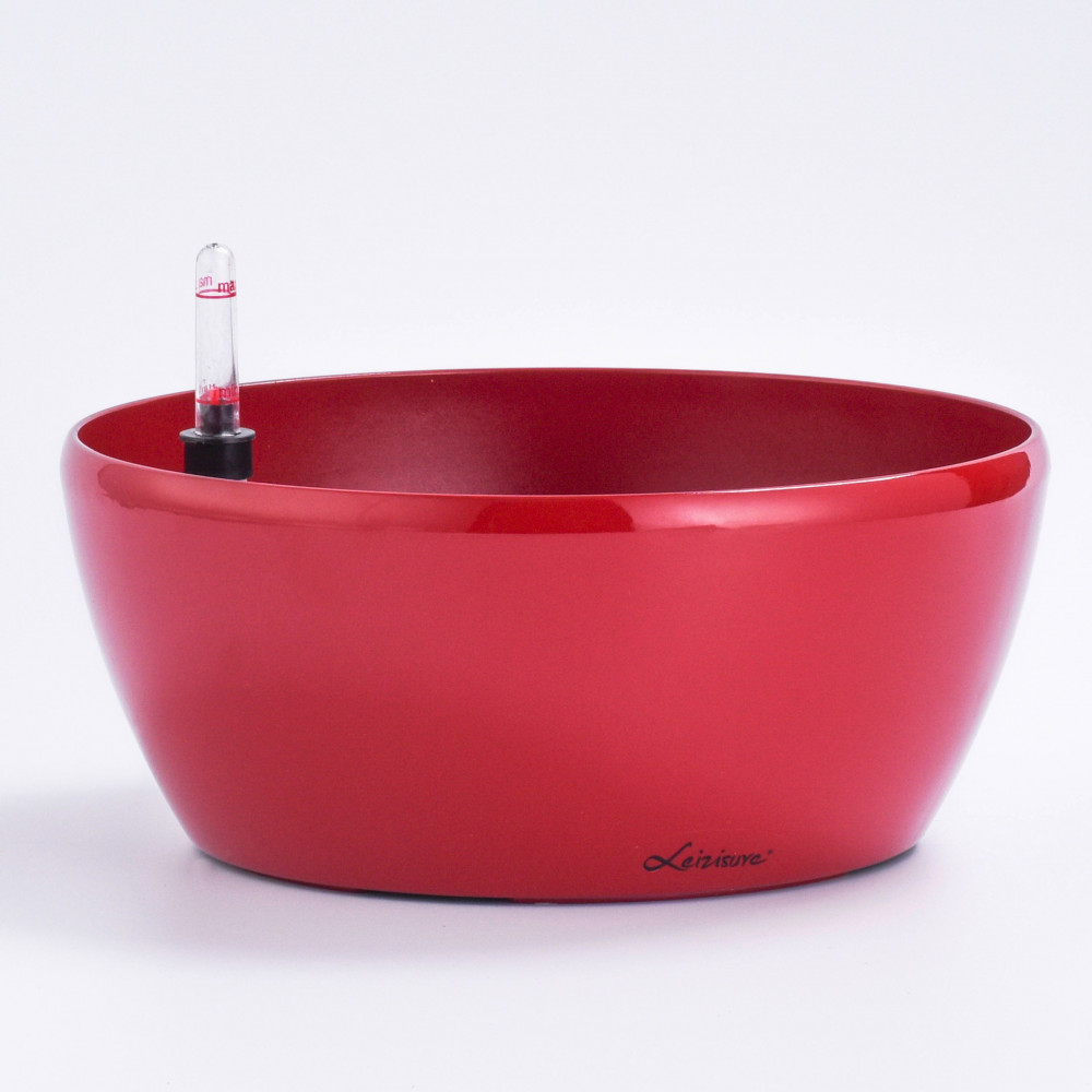 حوض زراعة ذاتي الري مقاس 12*27.5 فايبر احمر