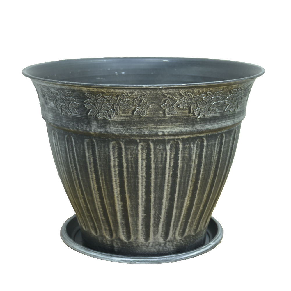 حوض زراعي بلاستيك مقاس 50*41 سم لون فضي