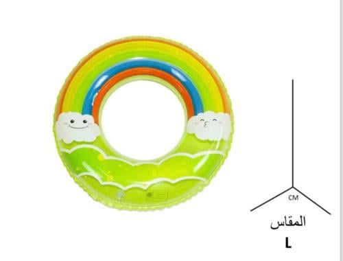 كفر سباحة شفاف ملون نفخ المقاس لارج 80