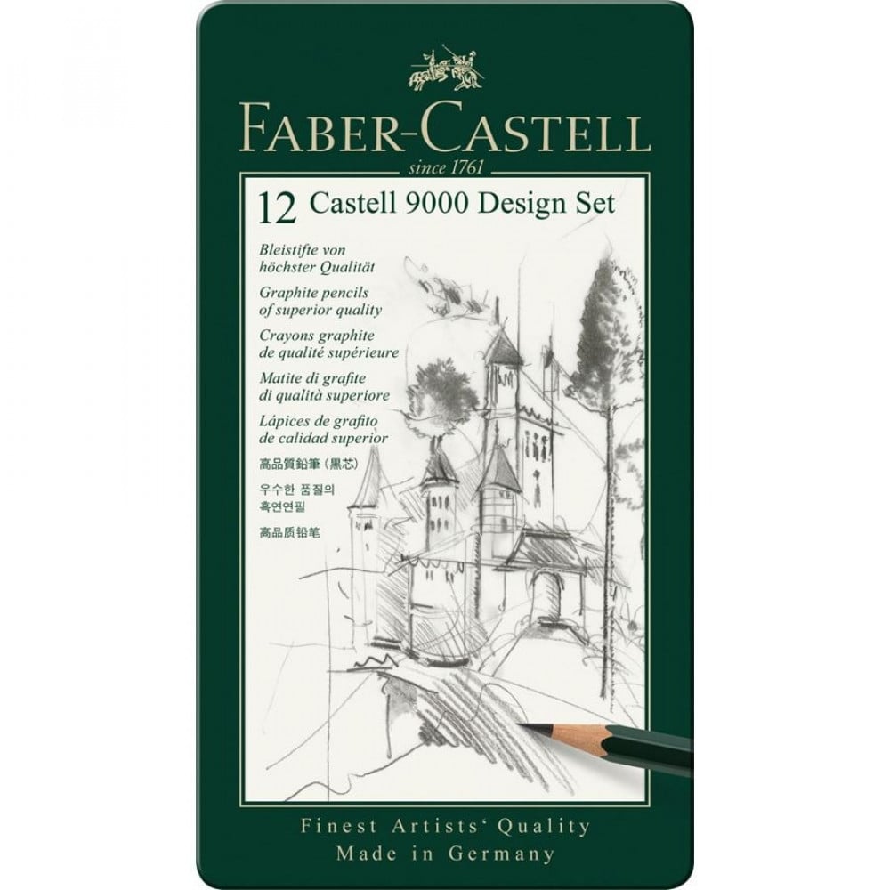 Faber Castell 9000 - طقم جرافيت من ٦ أقلام مختلفة الدرجات للمصممين