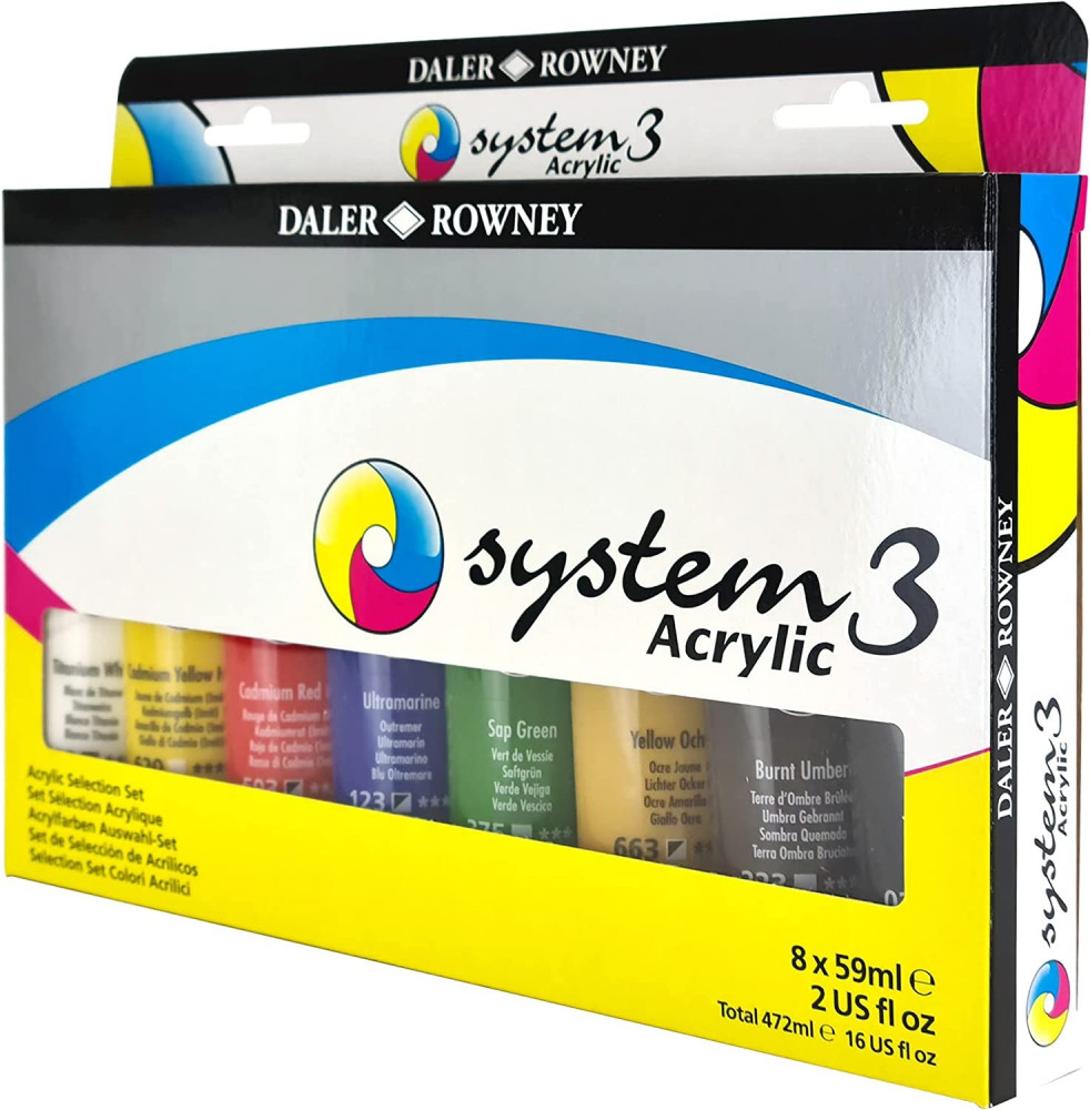 ألوان اكريلك من دالر روني 8 ألوان 59مل system3