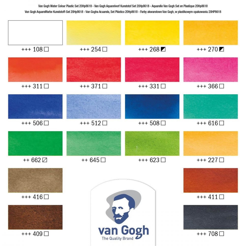 Van Gogh - ألوان مائية - ١٨ قالب وأنبوبين