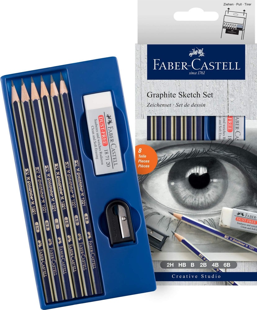 Faber Castell - طقم جرافيت من ٦ أقلام مختلفة الدرجات