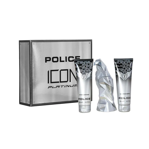 مجموعة بوليس ايكون بلاتينيوم (عطر 125 مل + كريم ما بعد الحلاقة 100 مل + جل استحمام 100 مل)