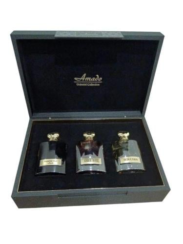 طقم امادو ثلاث قطع -عطر لي مسك-عطر امبر -عطر لذر-طقم فاخر