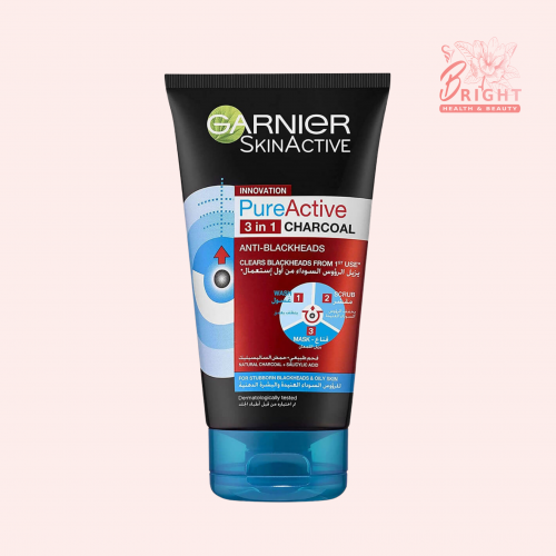 غسول جارنييه بيور اكتيف 3 في 1 بالفحم 150 مل