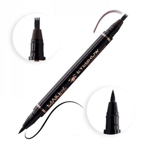 ميك اوفر 22 قلم مزدوج لتحديد الحاجب والعين اسود/بني متوسط