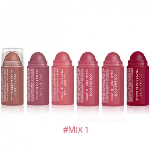 قولدن روز مجموعة 6 احمر شفاه فيلفت مات ميني - MIX1