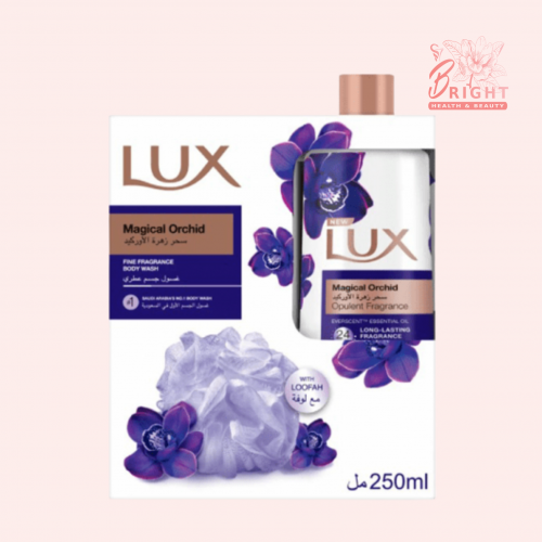 لوكس غسول استحمام سحر زهرة الأوركيد 250 مل + ليفة