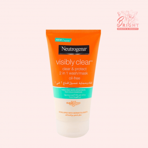 نيتروجينا فيزيبلي كلير 2 في 1 غسول وقناع 150 مل