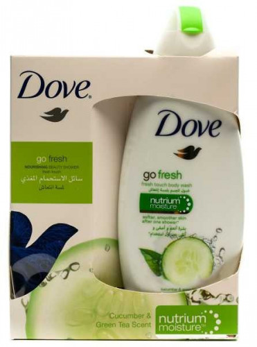 دوف غسول استحمام انتعاش بالخيار 250 مل + ليفة