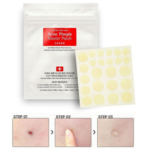 كوسركس ضمادات لاصقة للبثور الناتجة عن حب الشباب 24 قطعة