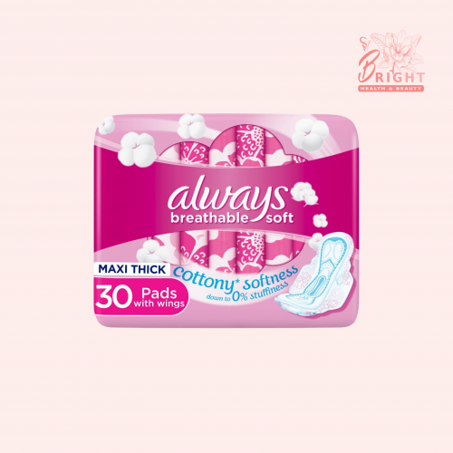 اولويز فوط نسائية نعومة القطن ماكسي سميك مع أجنحة 30 قطعة