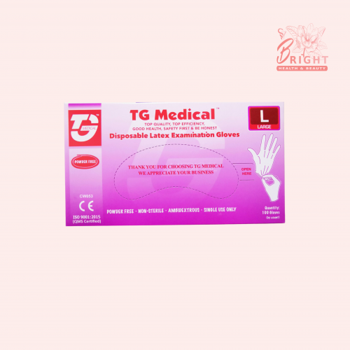 تي جي ميديكال قفازات لاتيكس كبير - 1 عبوة