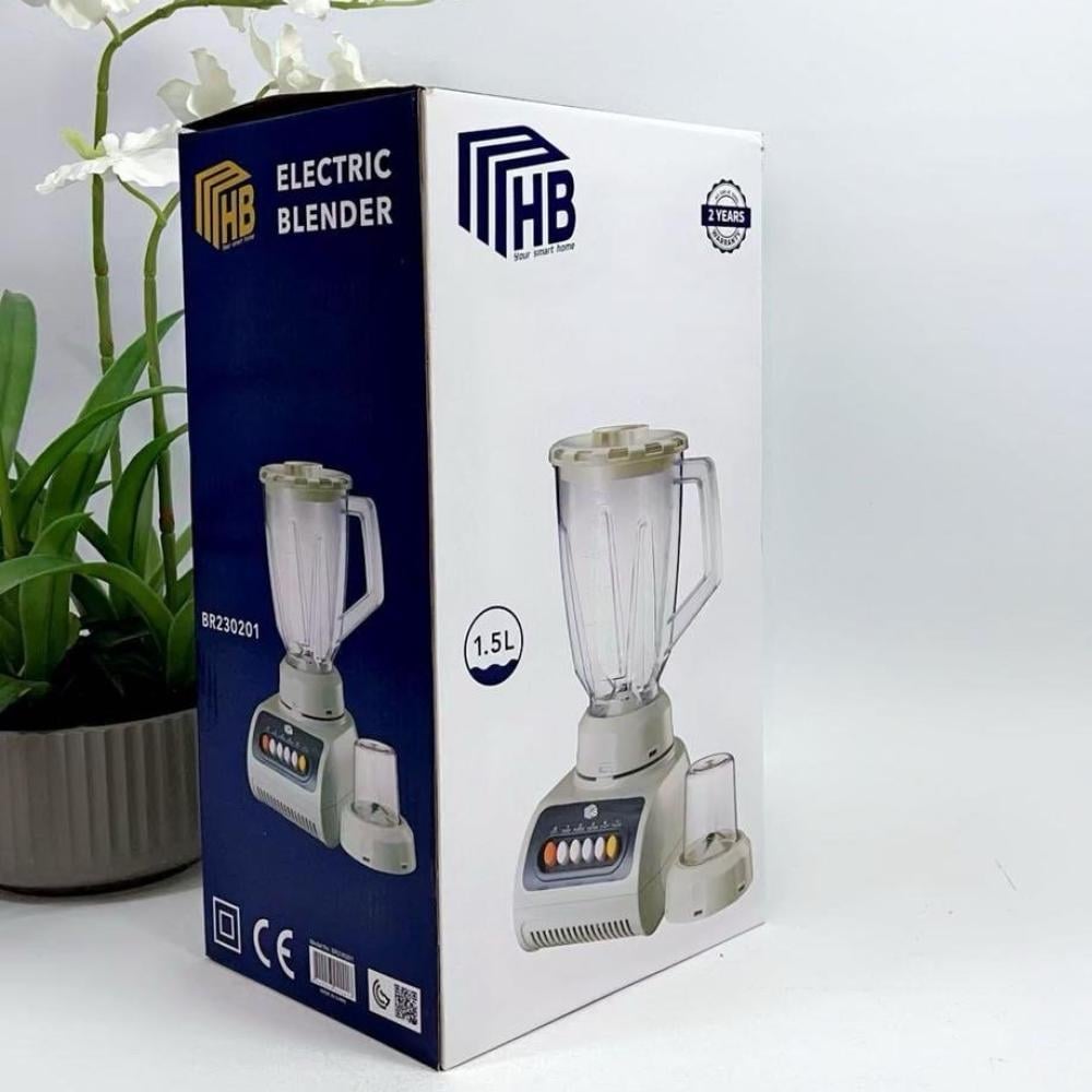 خلاط كهربائي مع مطحنه 2 في 1 من أتش بي بسعة 1.5 لتر | 650 واط