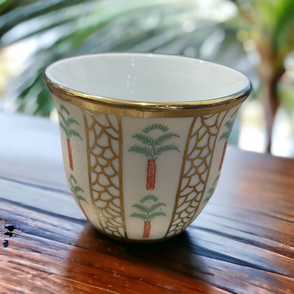 طقم فناجين قهوة عربي ذهبية - 12 قطعة (متوفر حجمين)