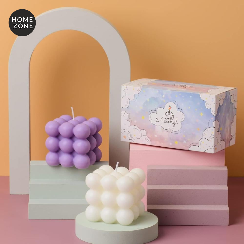 مجموعة من 4 شموع فقاعية معطرة شموع مكعبة من شمع الصويا شمعة للديكور منزلي والهدايا