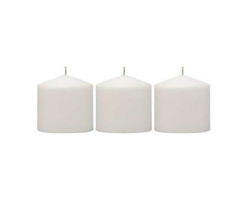 مجموعة من 3 شموع غير معطرة عمودية الشكل بحجم 3×4 ا...