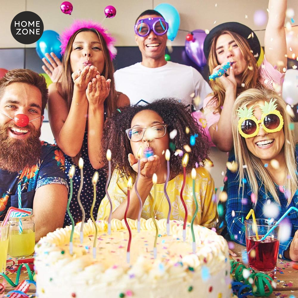 12 قطعة من شموع عيد الميلاد الملتوية حلزونية معدنية وطويلة ورفيعة ملفوفة مع حوامل (الوان معدنية متنوعة)