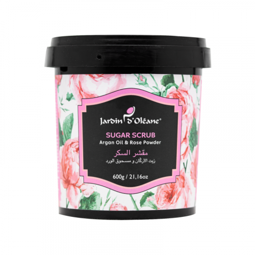 مقشر السكر زيت الأركان ومسحوق الورد من جاردن اوليان - 600 جرام